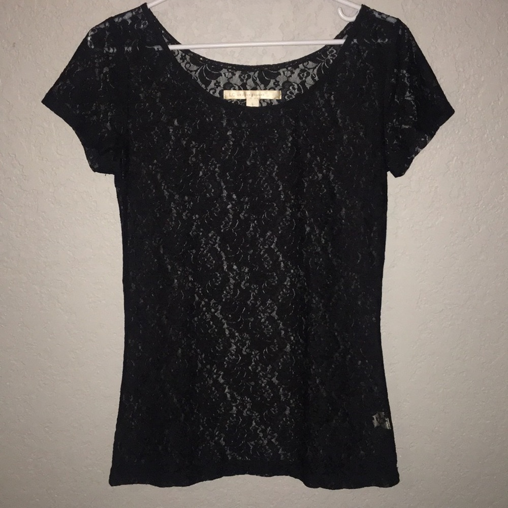 Black lace Lauren Conrad shirt size small